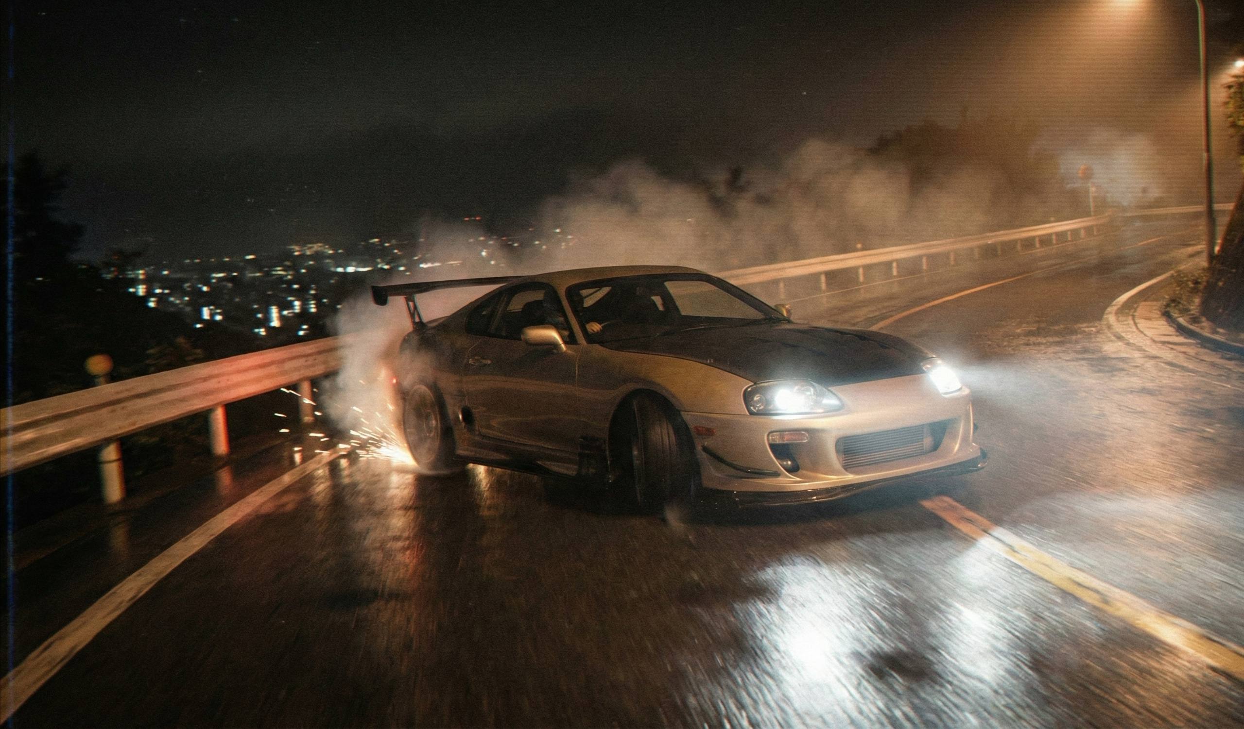 Toyota Supra A80 night drift